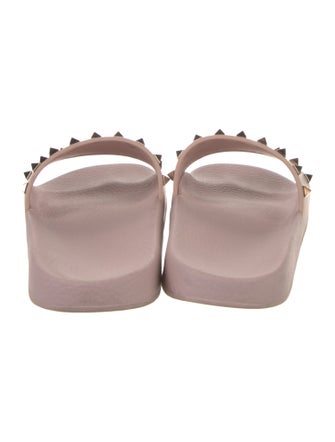 Valentino Rockstud Accents Rubber Slides