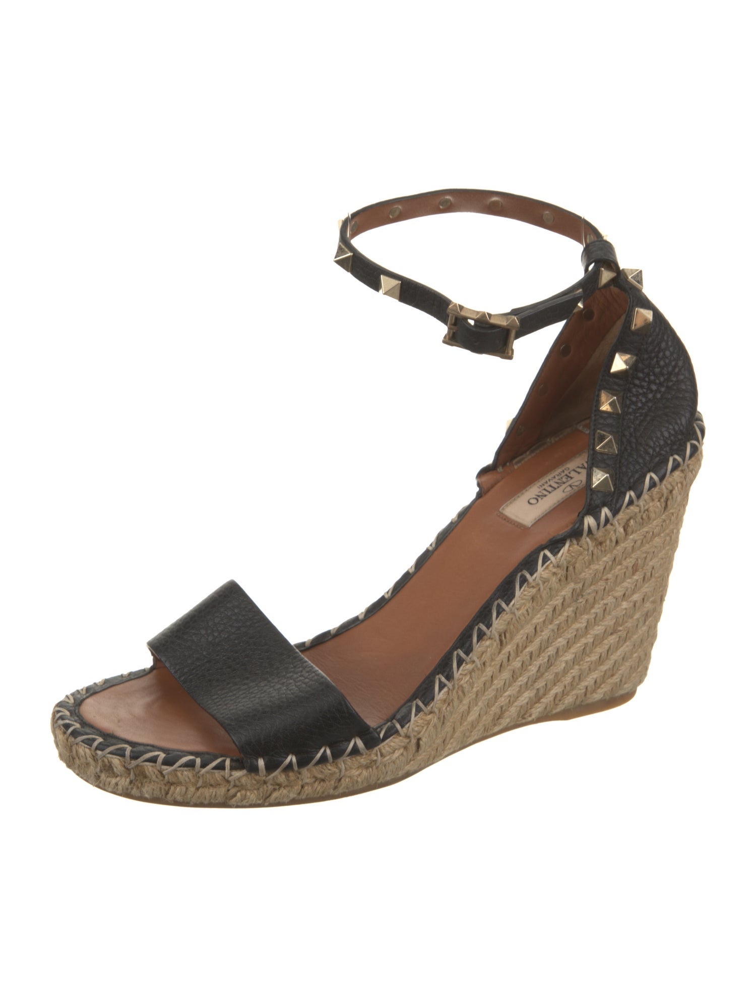 Valentino Leather Studded Accents D'Orsay Pumps