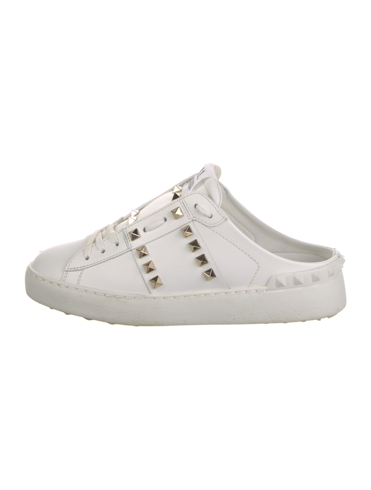Valentino Rockstud Accents Leather Sneakers