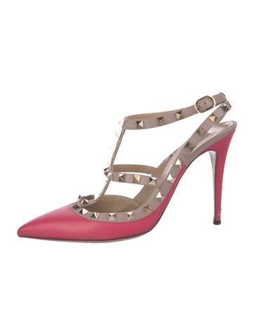 Valentino Pumps Rockstud Accents Leather T-Strap IT 40 | 10