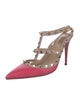 Valentino Rockstud Accents Leather T-Strap Pumps