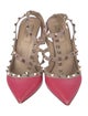 Valentino Rockstud Accents Leather T-Strap Pumps