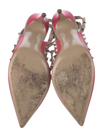 Valentino Rockstud Accents Leather T-Strap Pumps