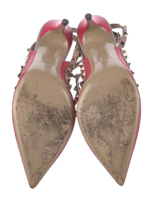 Valentino Rockstud Accents Leather T-Strap Pumps