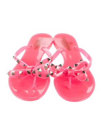 Valentino Rockstud Accents Rubber Slides