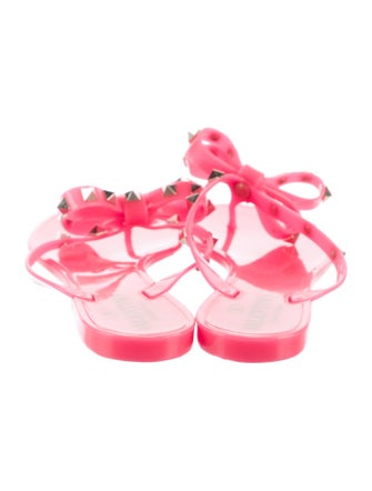 Valentino Rockstud Accents Rubber Slides