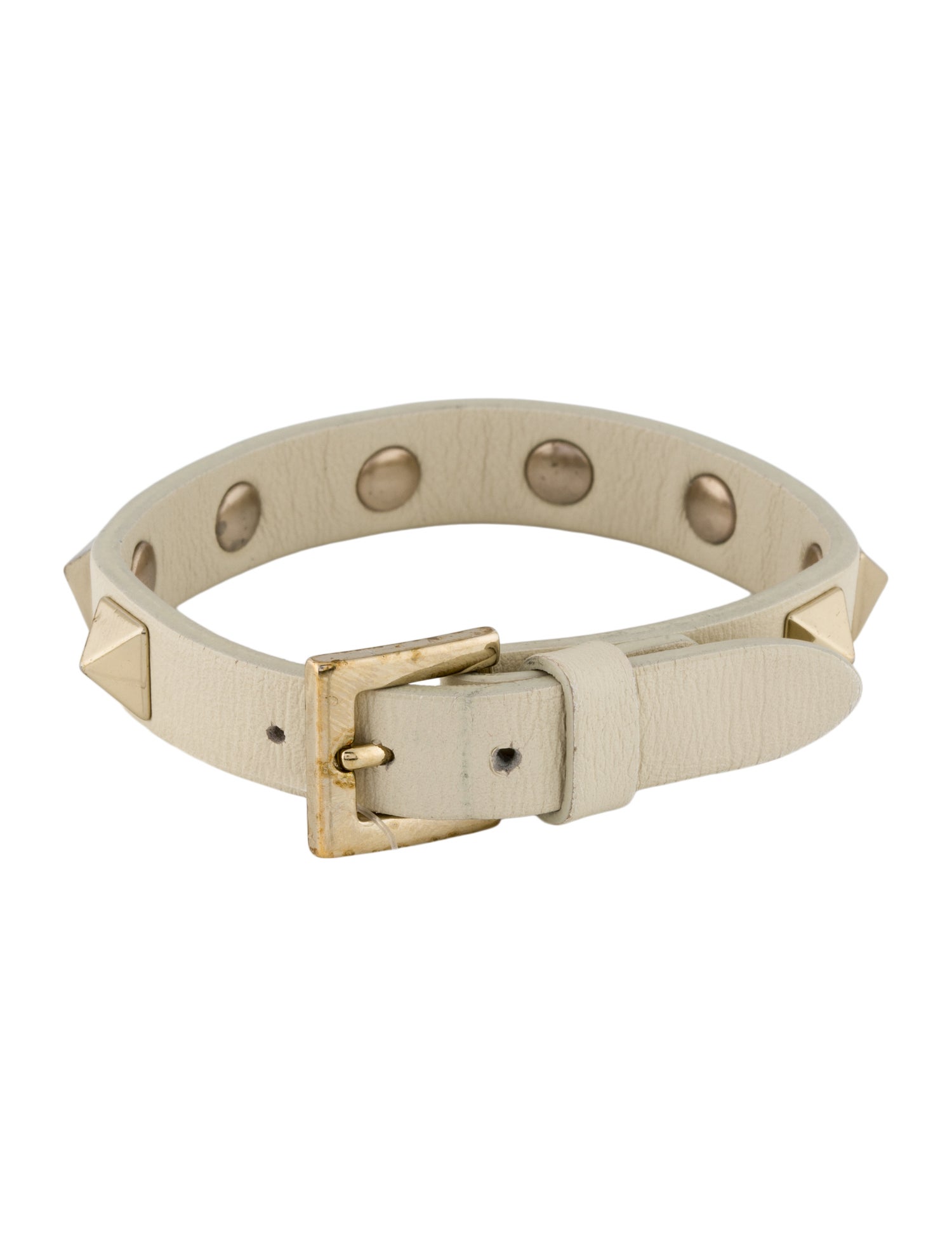 Valentino Leather Small Rockstud Wrap Bracelet