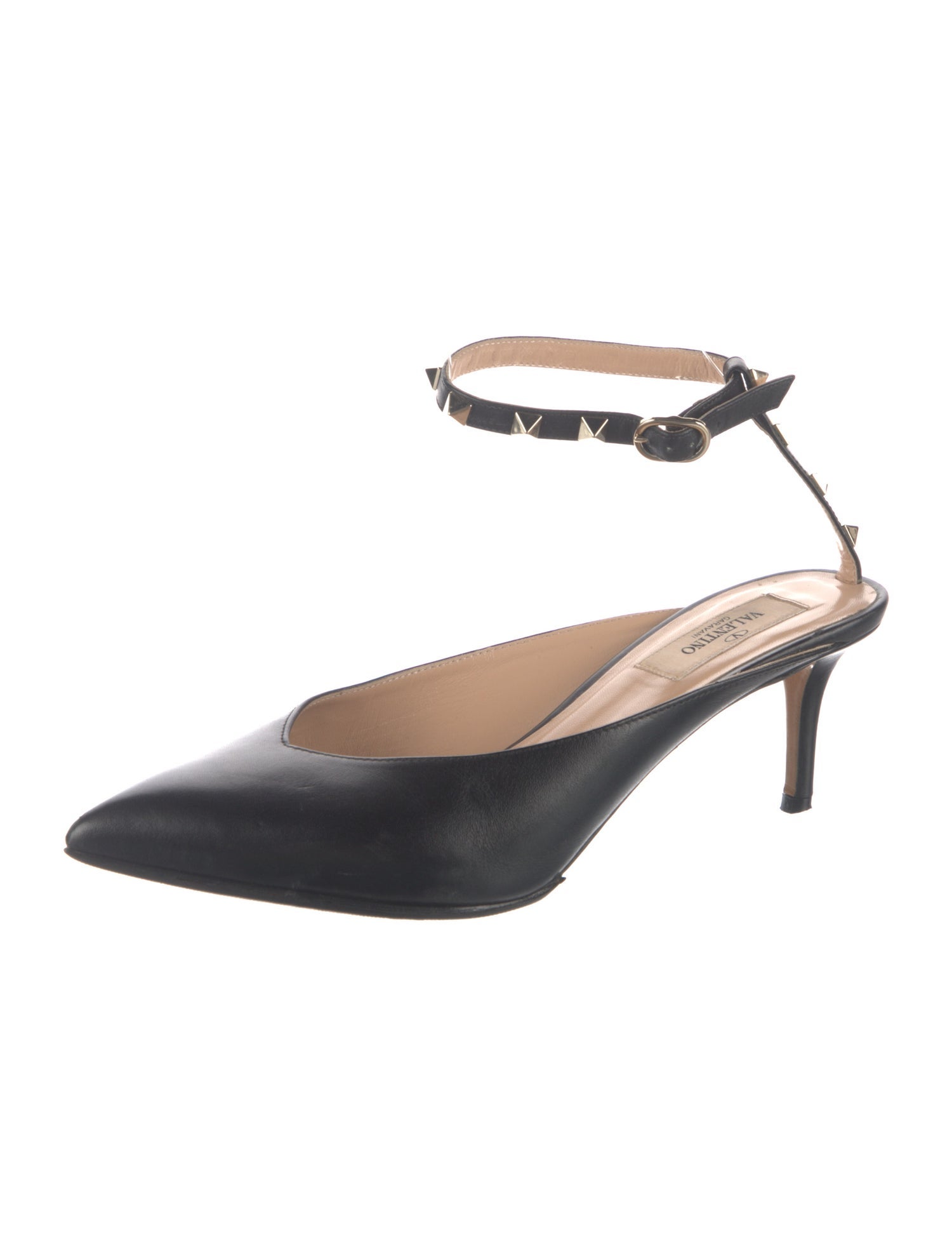 Valentino Rockstud Accents Leather Pumps