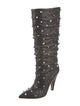 Valentino Rockstud Accents Leather Lace-Up Boots