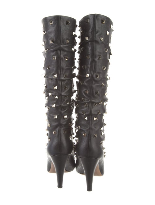 Valentino Rockstud Accents Leather Lace-Up Boots
