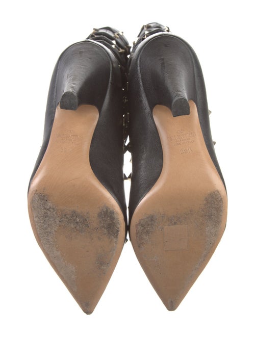 Valentino Rockstud Accents Leather Lace-Up Boots