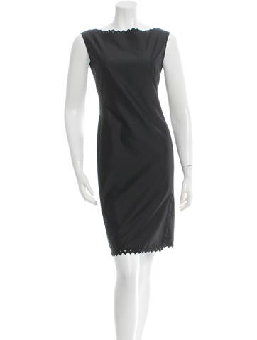 Valentino Scalloped-Trim Knee-Length Dress