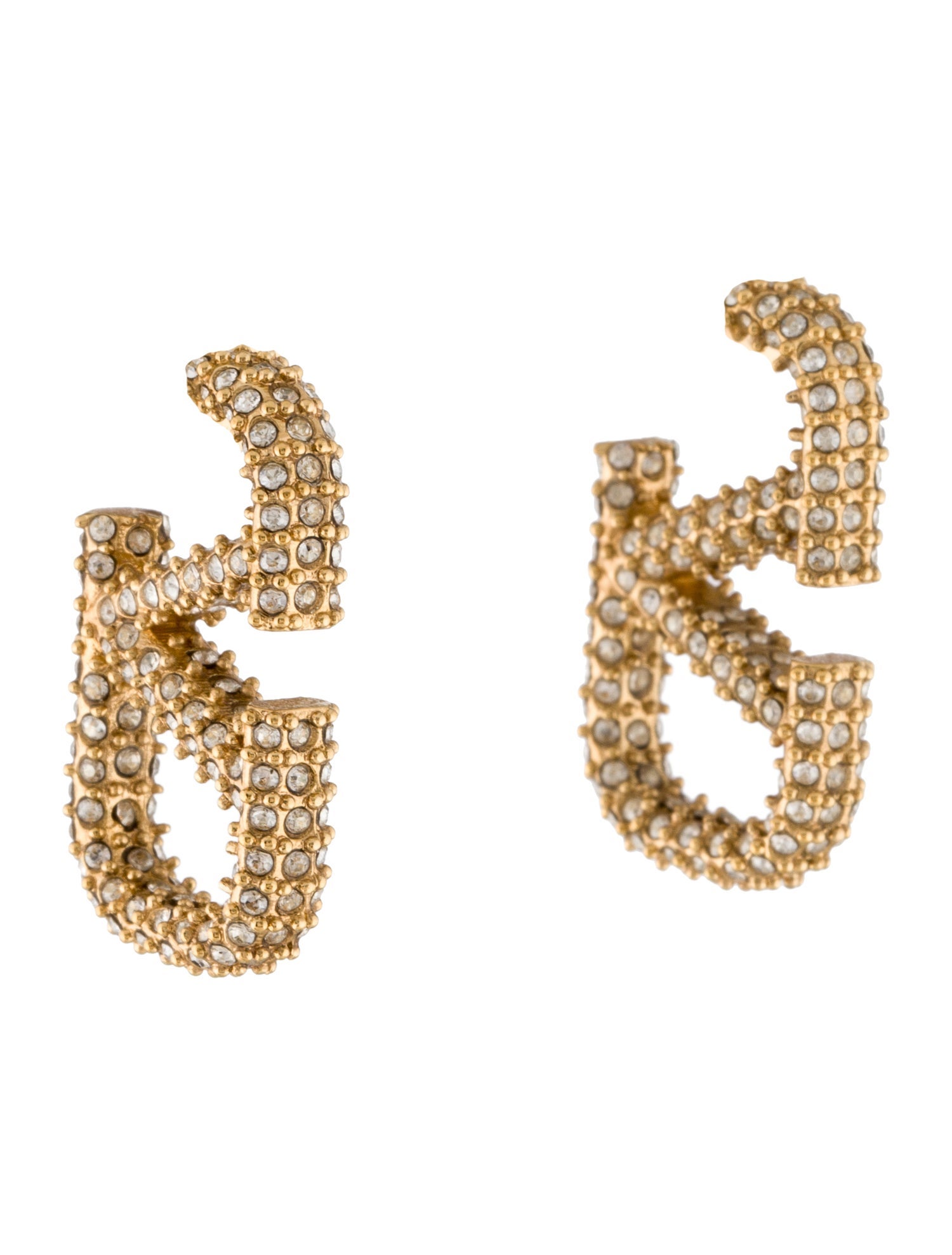 Valentino Crystal VLogo Signature Earrings