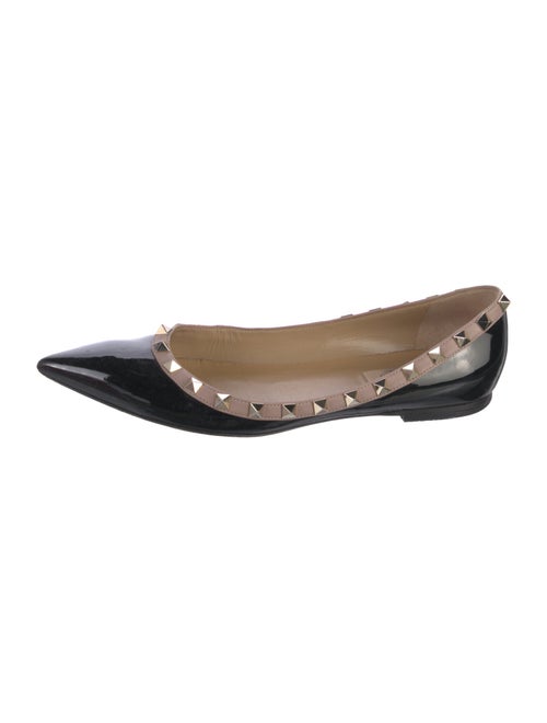 Valentino Rockstud Accents Patent Leather Flats