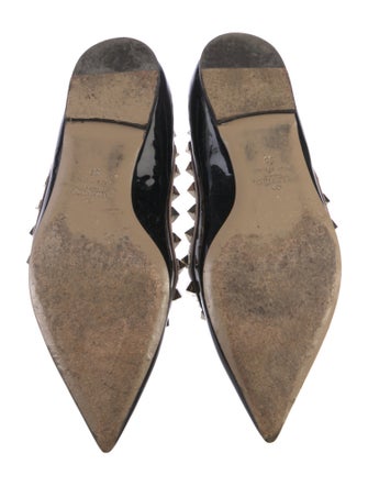Valentino Rockstud Accents Patent Leather Flats