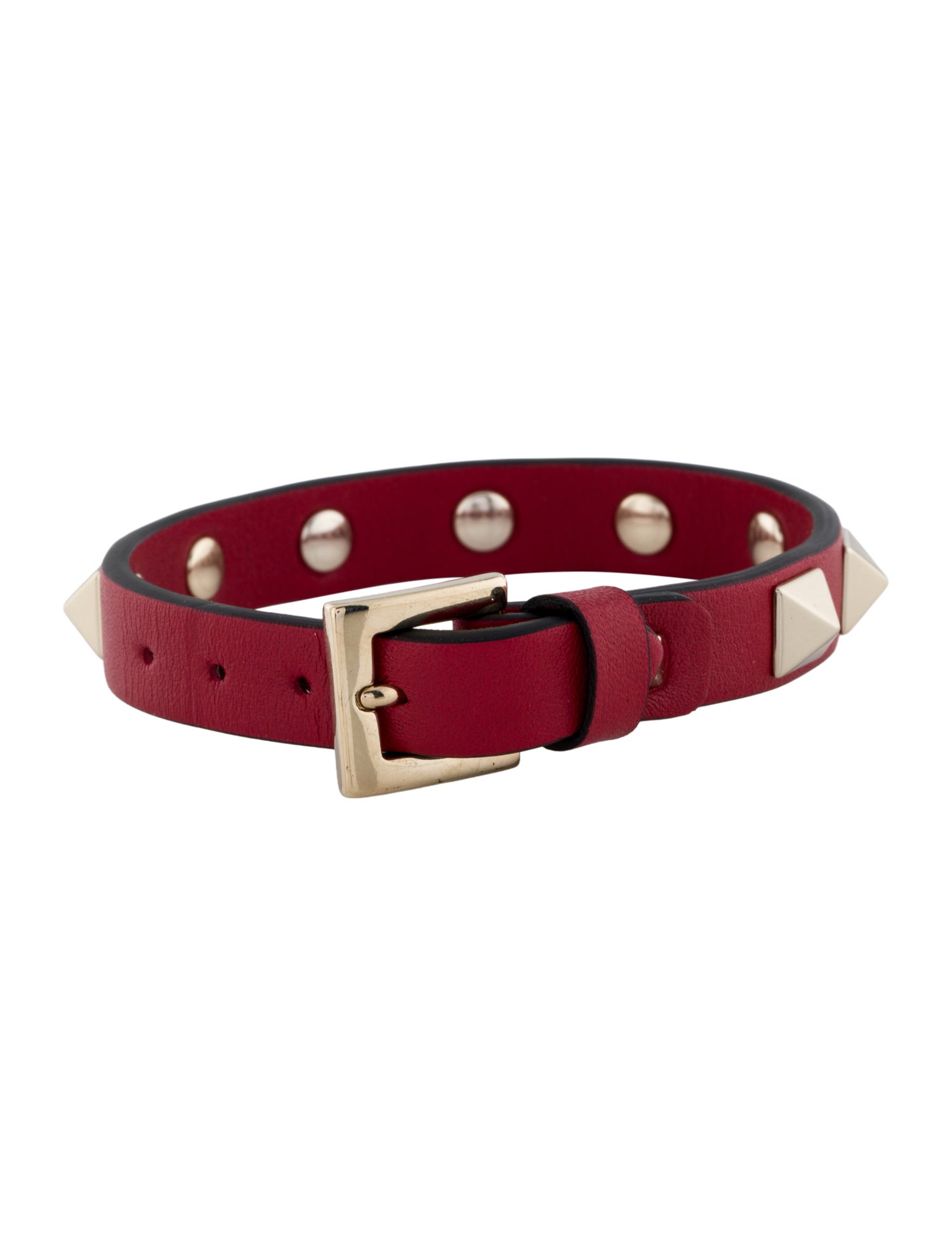Valentino Leather Rockstud Bracelet