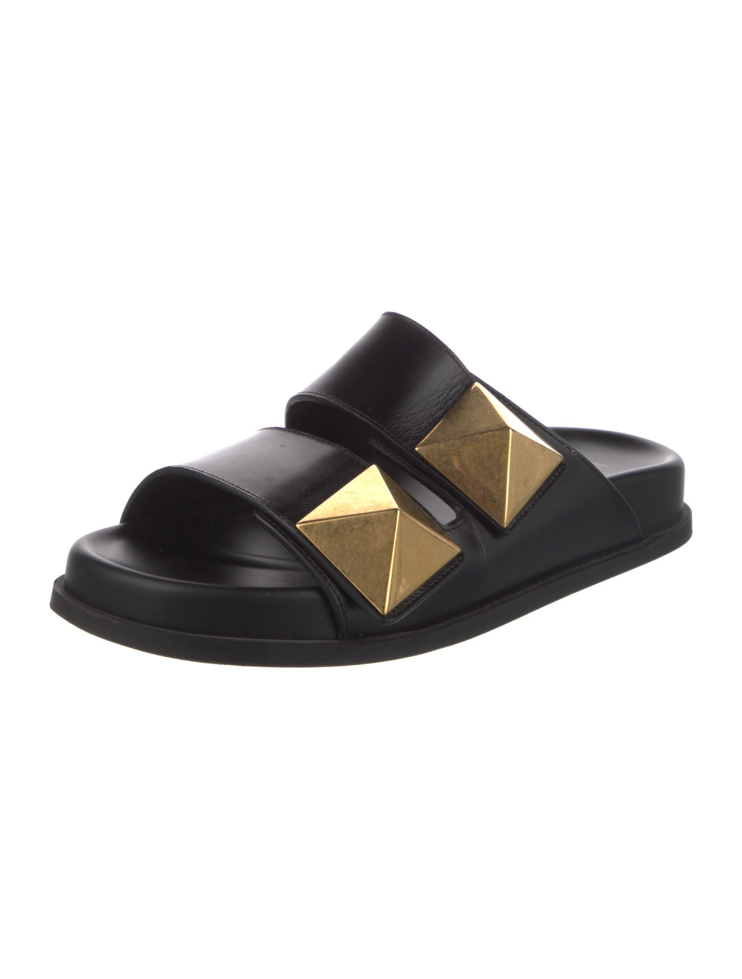Valentino Leather Studded Accents Slides