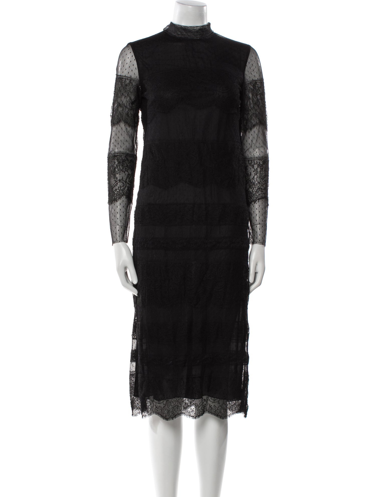 Valentino Mock Neck Midi Length Dress