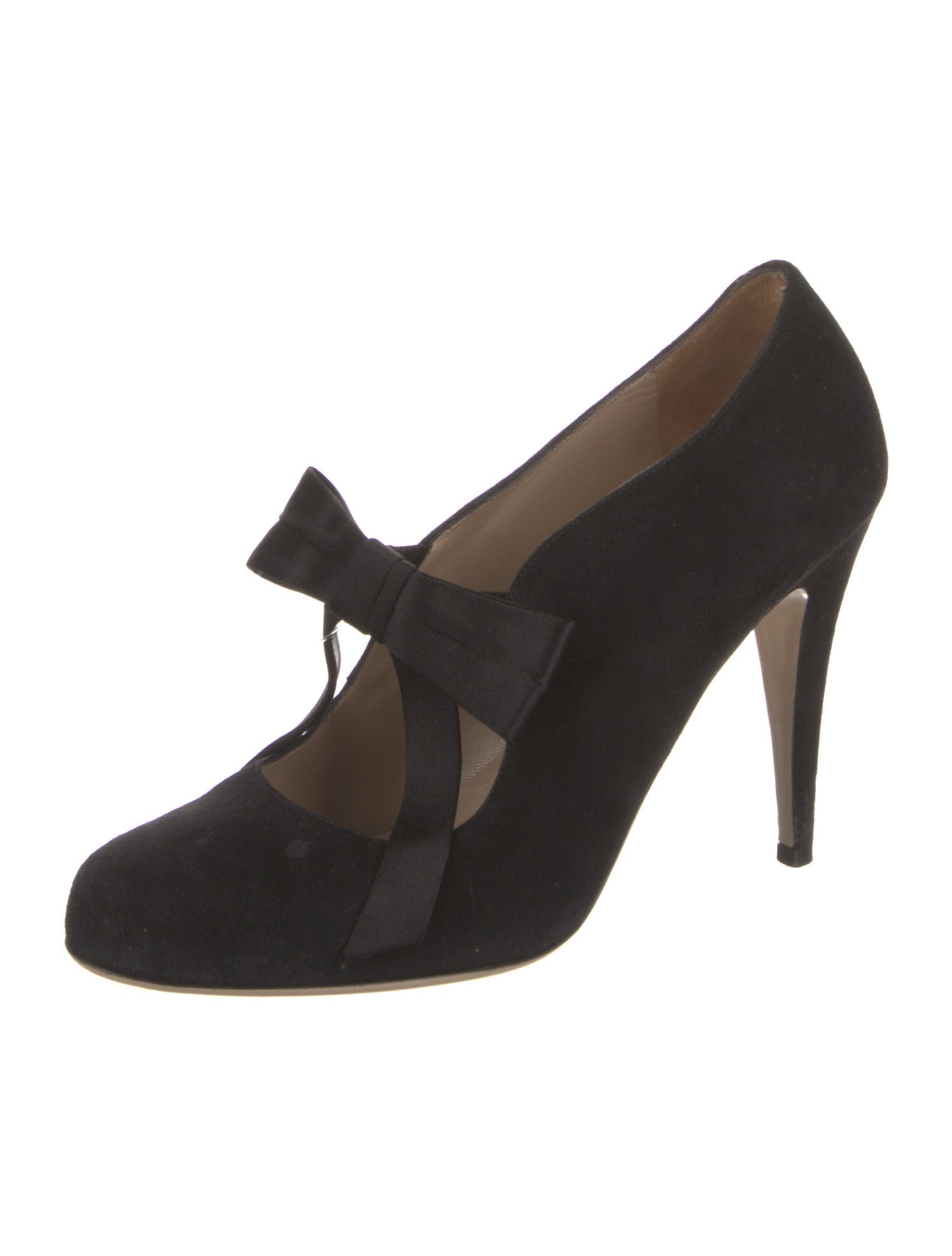 Valentino Suede Bow Accents Pumps