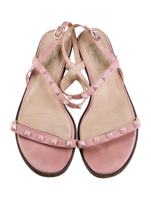 Valentino Rockstud Accents Leather Slingback Sandals