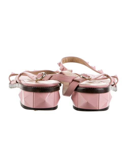 Valentino Rockstud Accents Leather Slingback Sandals