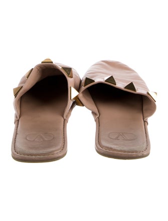 Valentino Rockstud Accents Leather Mules