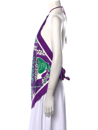 Valentino Silk Graphic Print Top