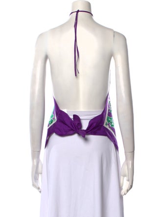 Valentino Silk Graphic Print Top