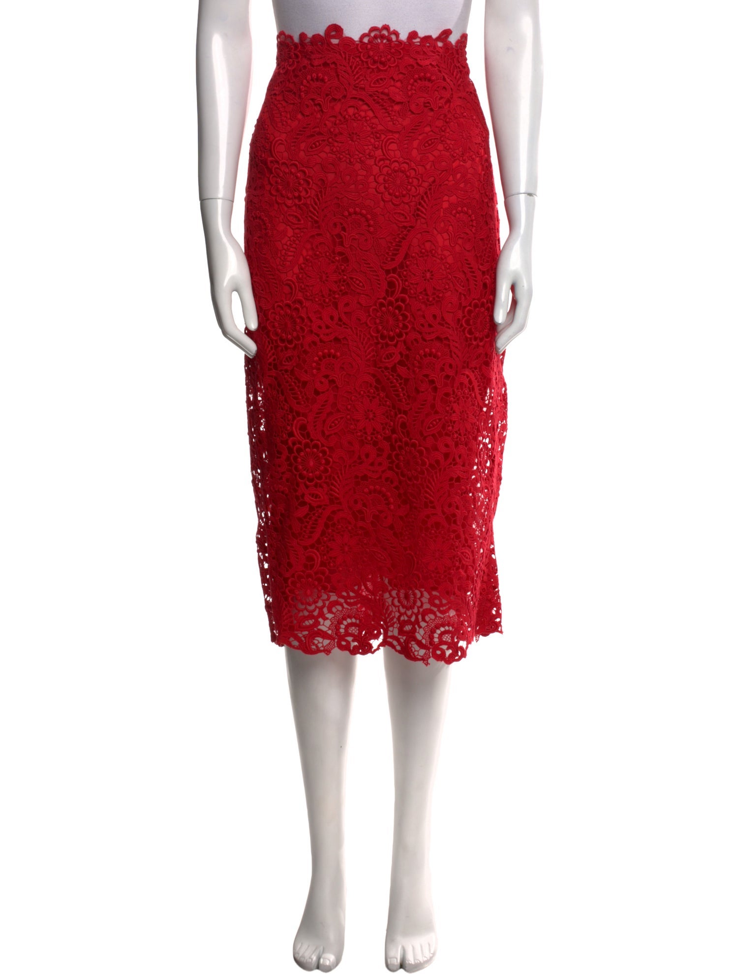 Valentino Lace Pattern Midi Length Skirt