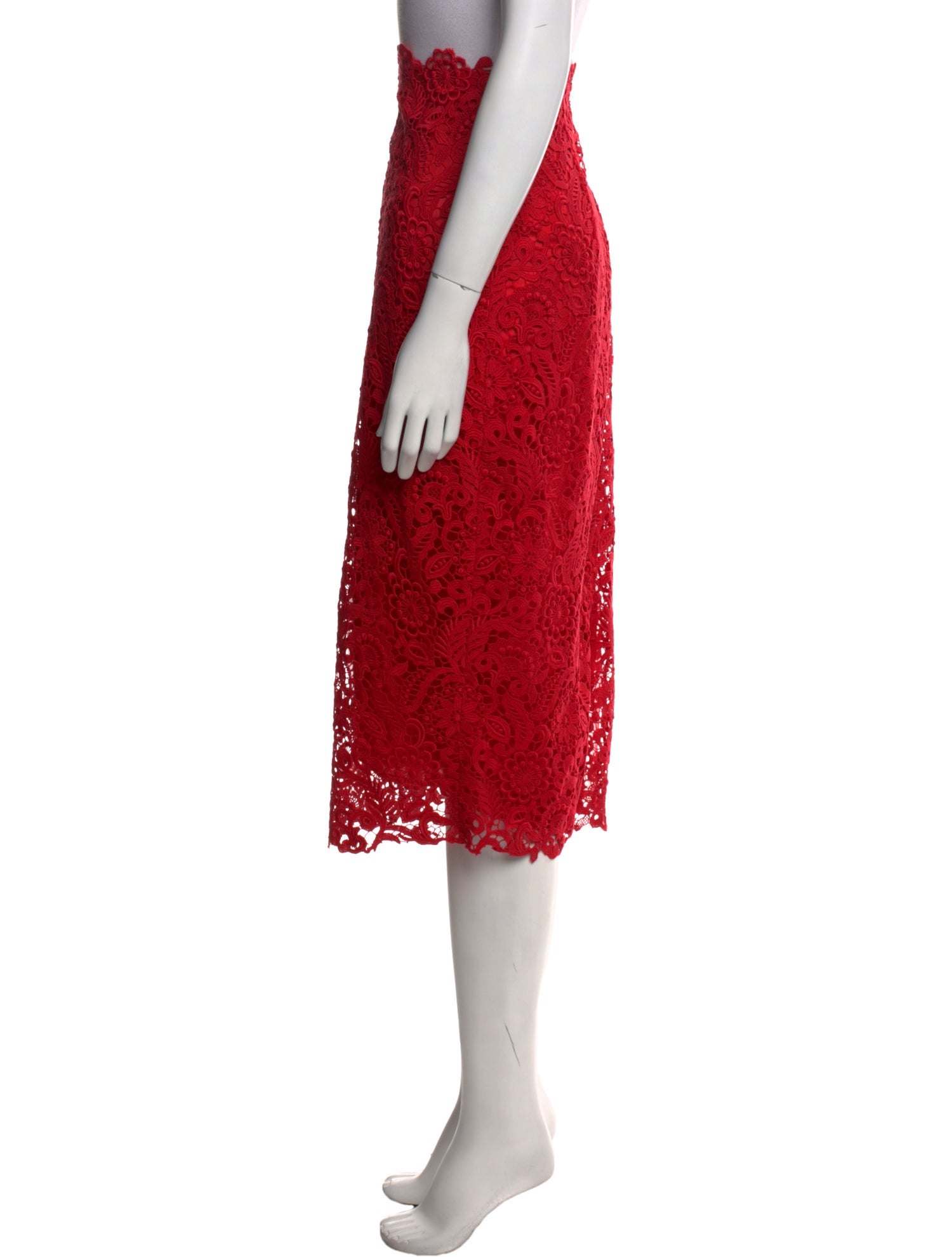 Valentino Lace Pattern Midi Length Skirt