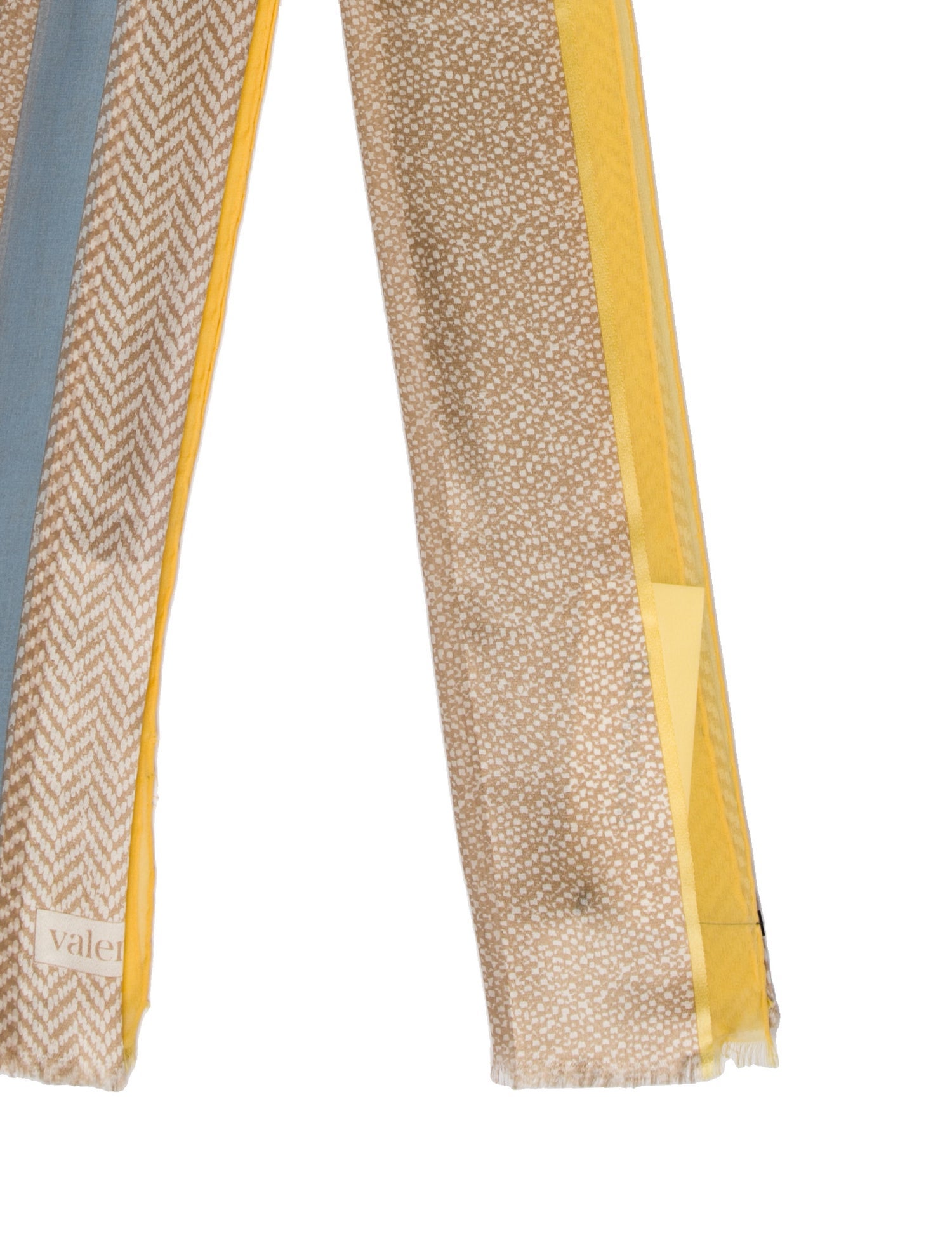 Valentino Silk Colorblock Pattern Scarf