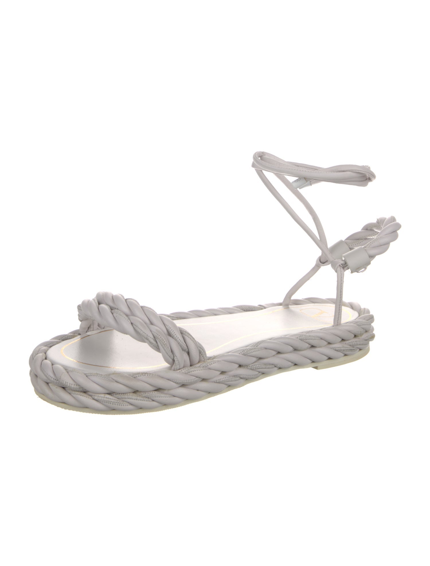 Valentino Leather Braided Accents Espadrilles