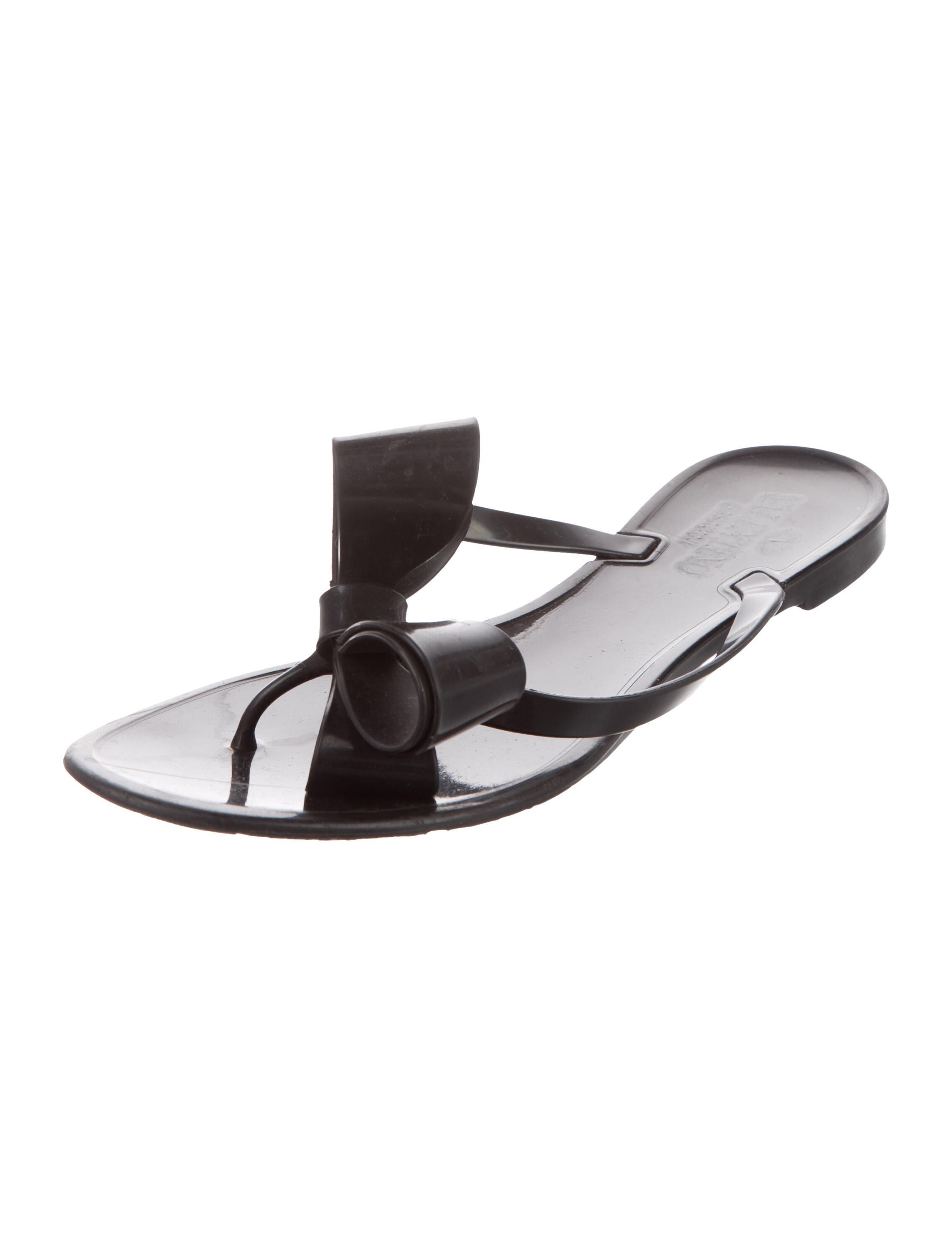 Valentino Rubber Bow Accents Slides
