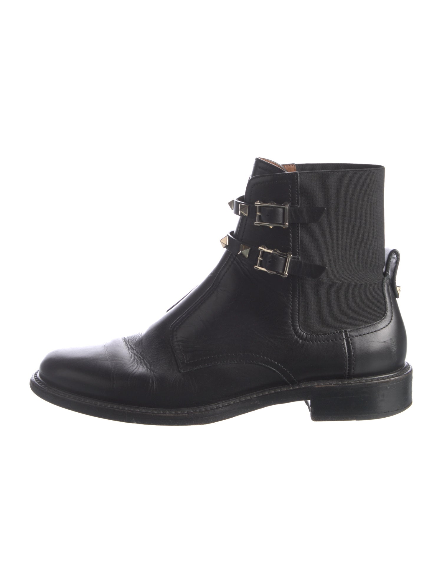 Valentino Rockstud Accents Leather Sock Boots