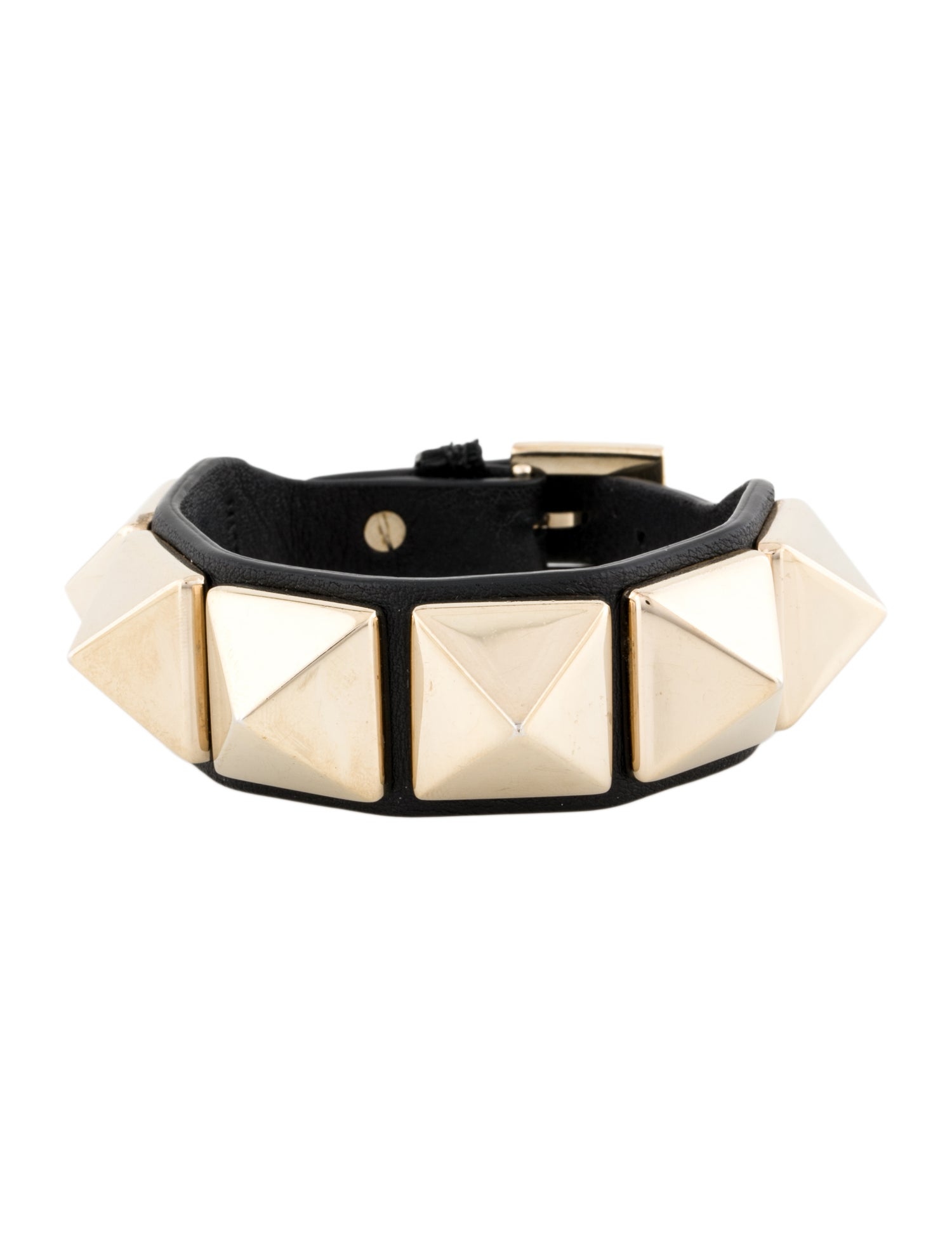 Valentino Leather Large Rockstud Wrap Bracelet