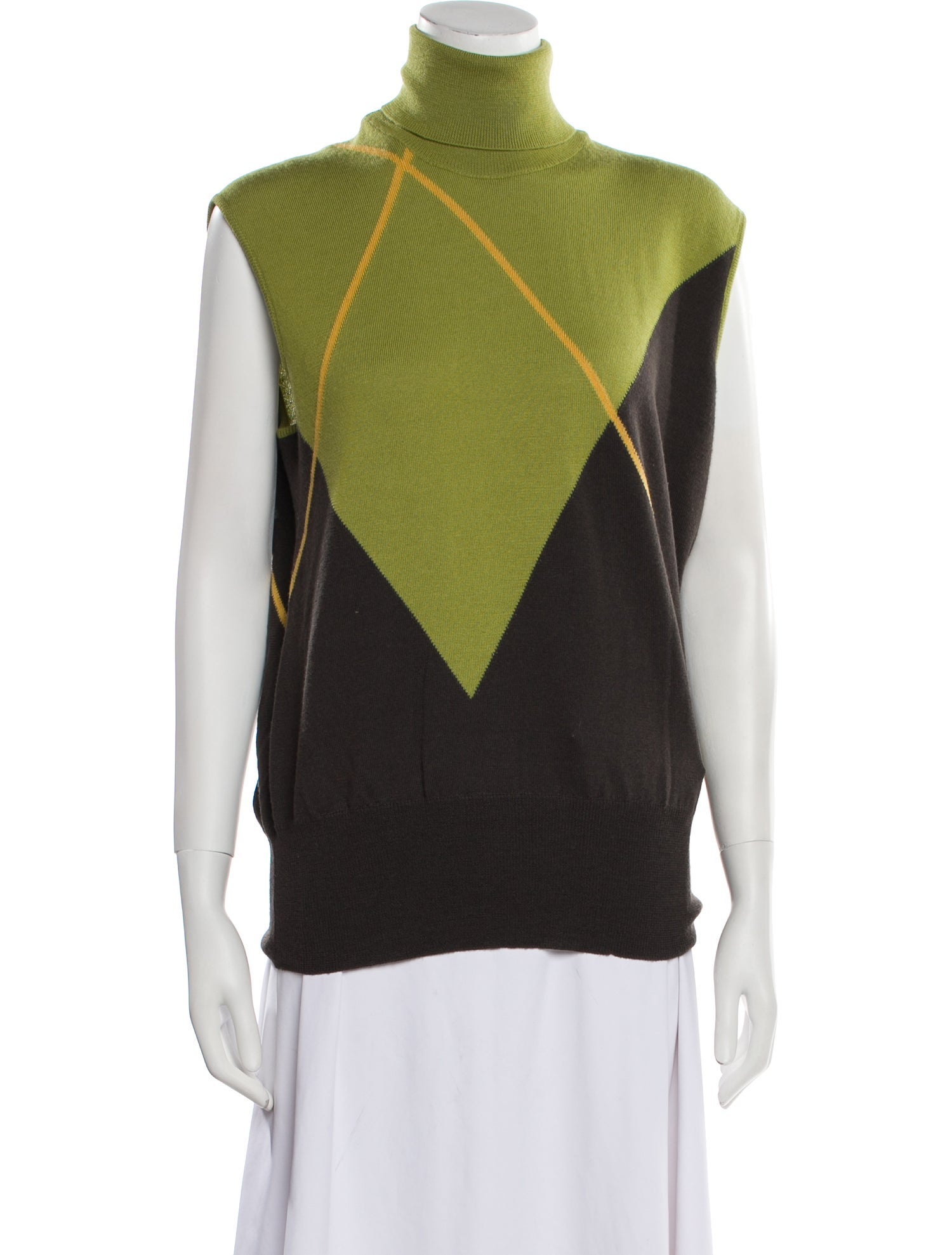 Valentino Virgin Wool Colorblock Pattern Sweater