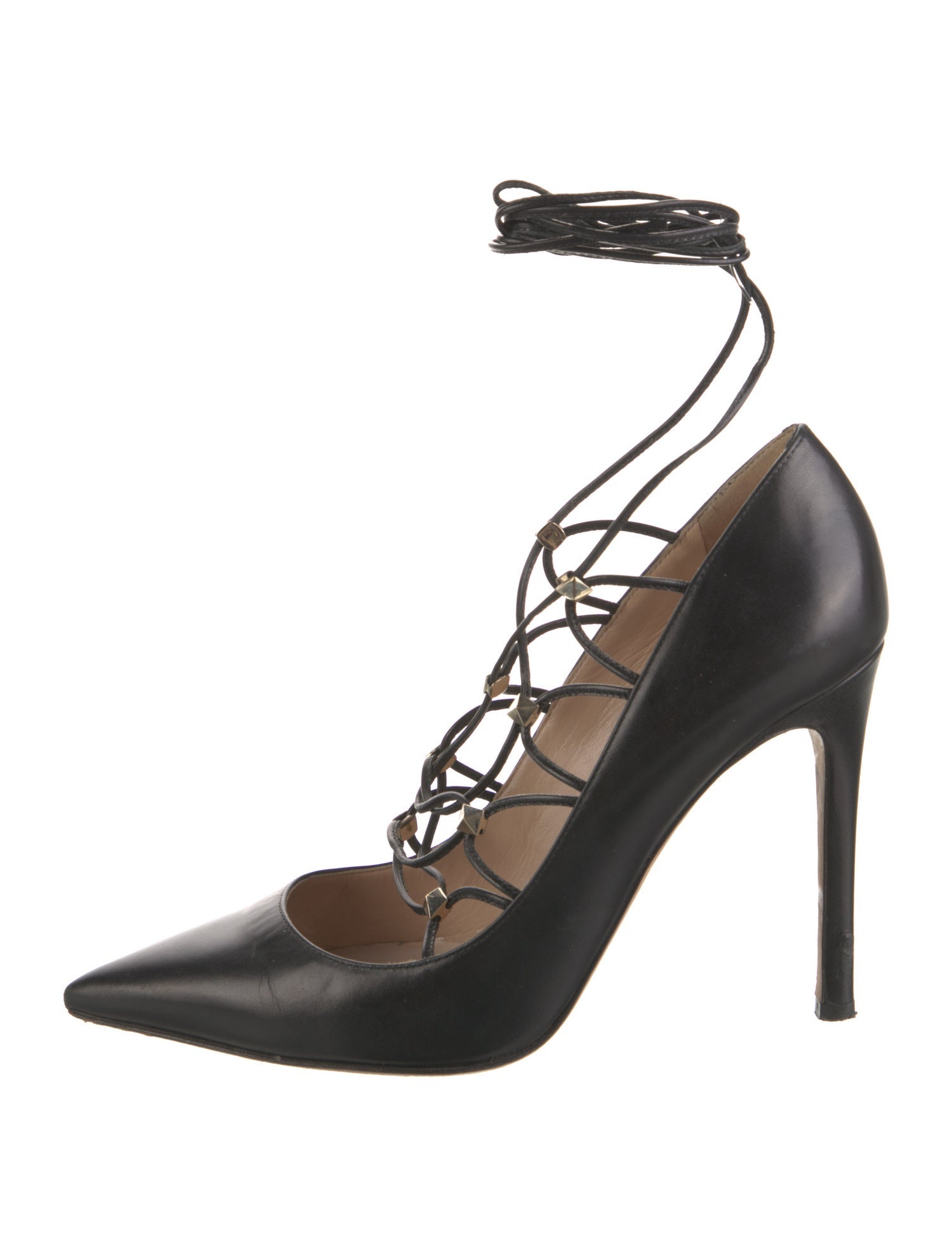 Valentino Rockstud Accents Leather Pumps