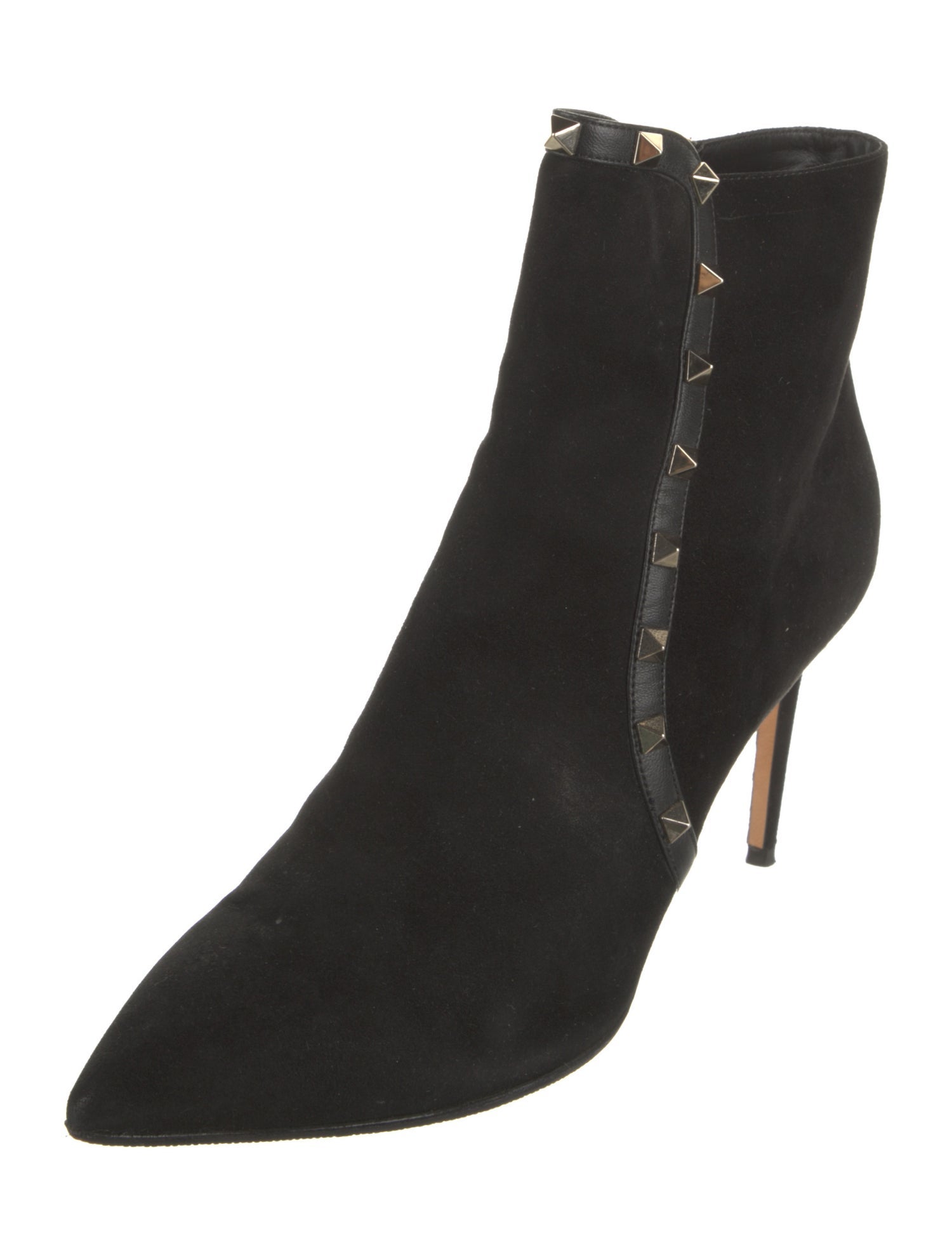 Valentino Rockstud Accents Suede Boots