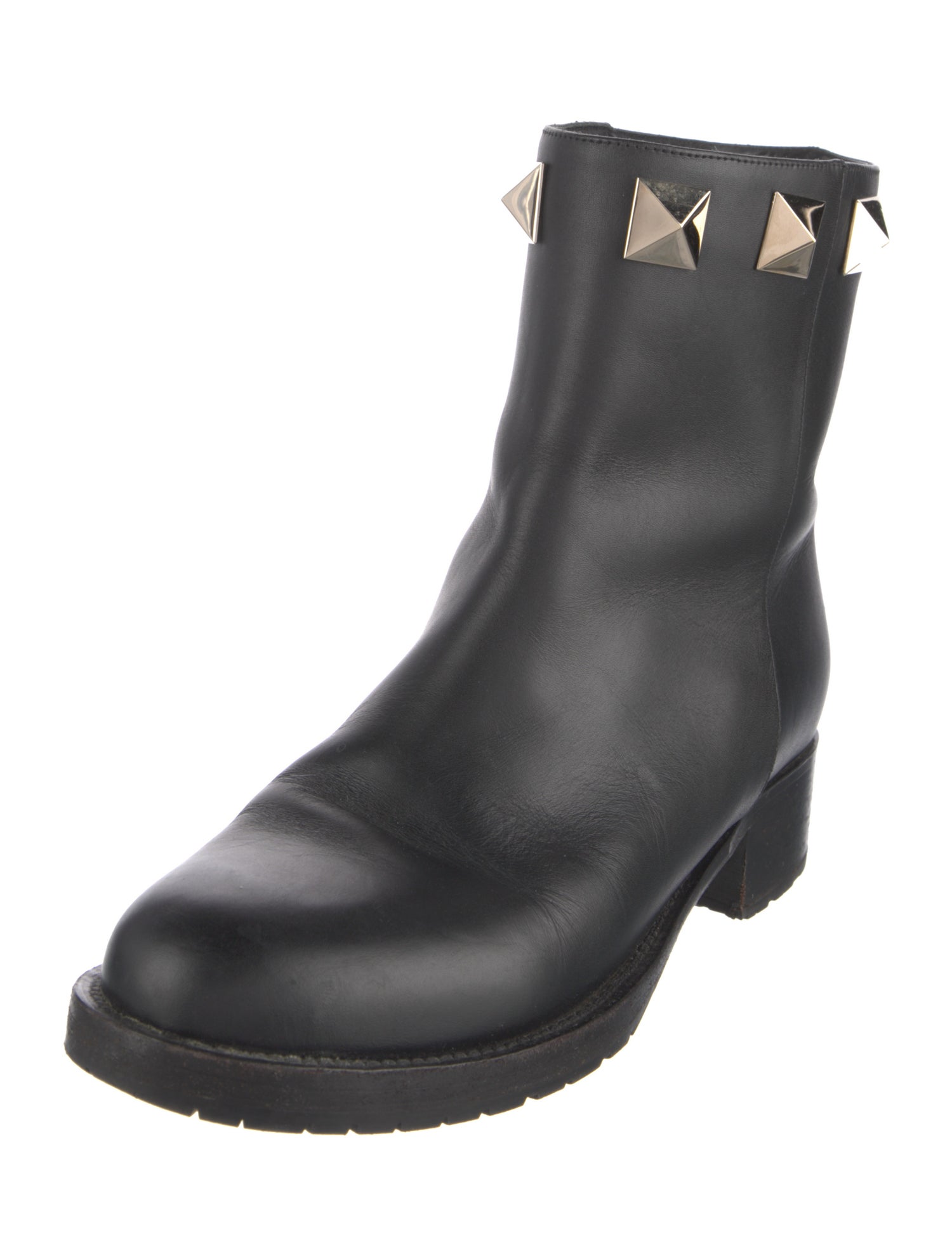 Valentino Rockstud Accents Leather Boots