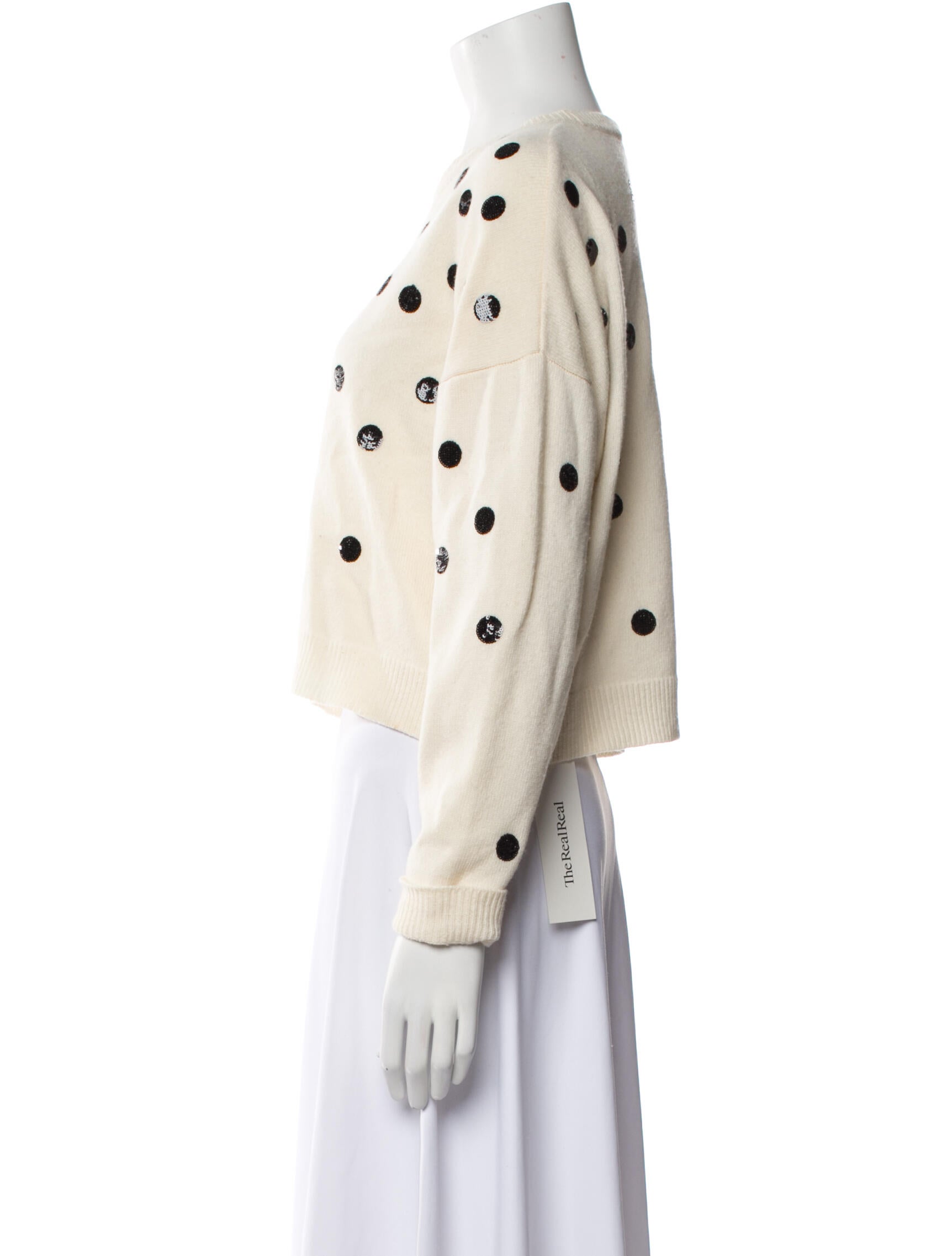 Valentino Virgin Wool Polka Dot Print Sweater