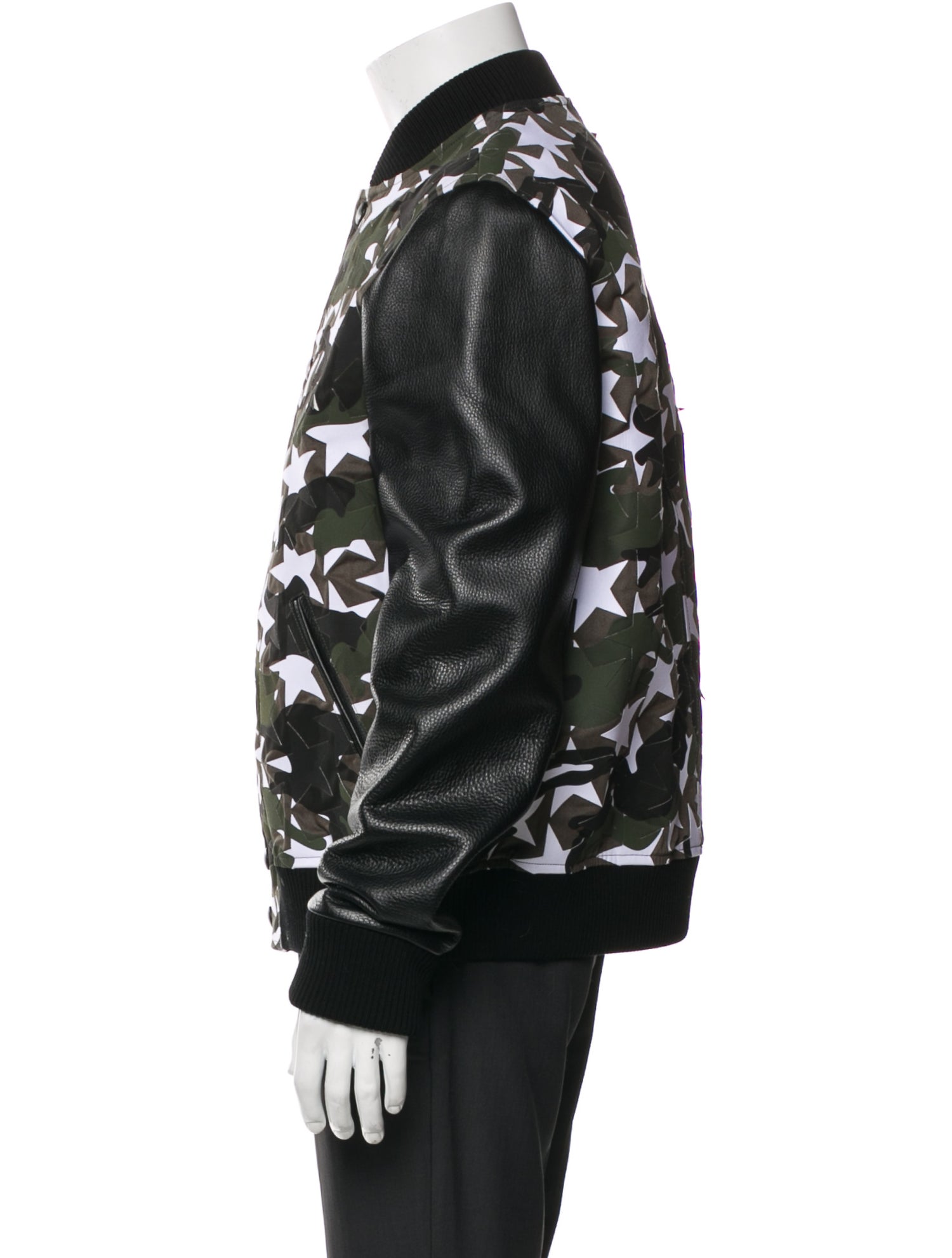 Valentino Calf Leather Printed Trucker Jacket