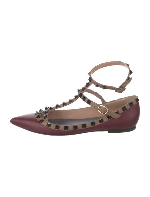 Valentino Rockstud Accents Leather Ballet Flats