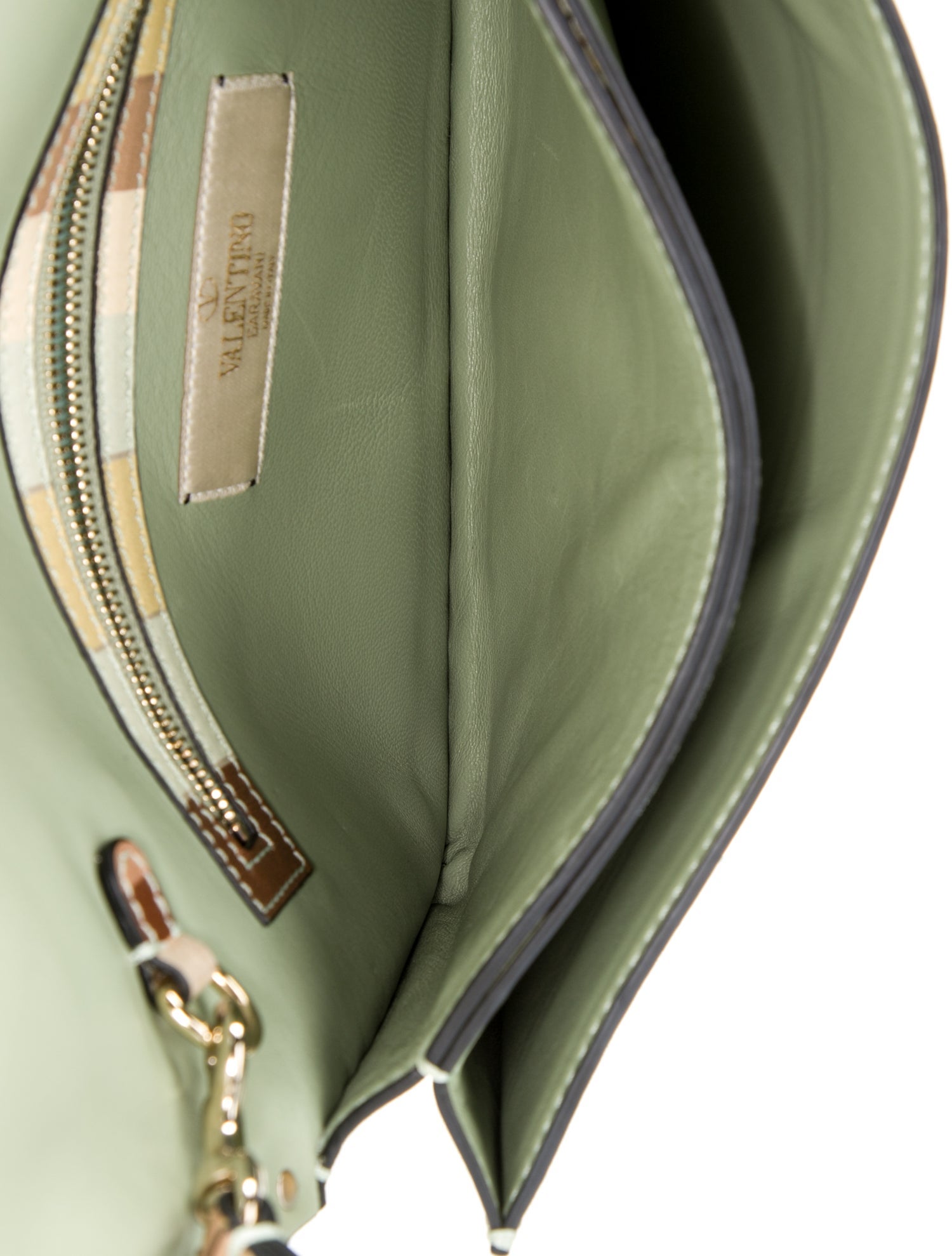 Valentino Rockstud Leather Rockstud Flap Wristlet Clutch Medium