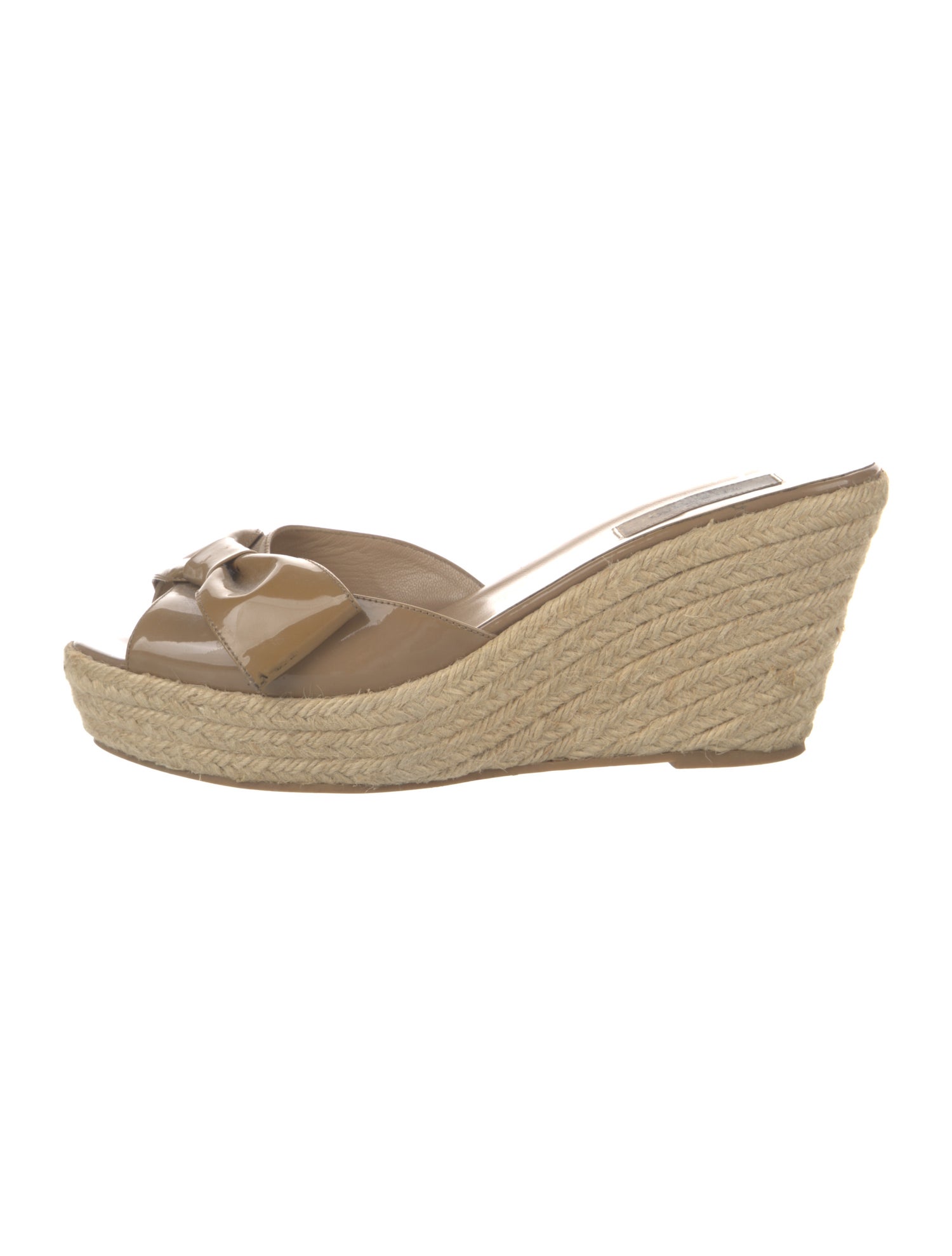 Valentino Patent Leather Bow Accents Espadrilles