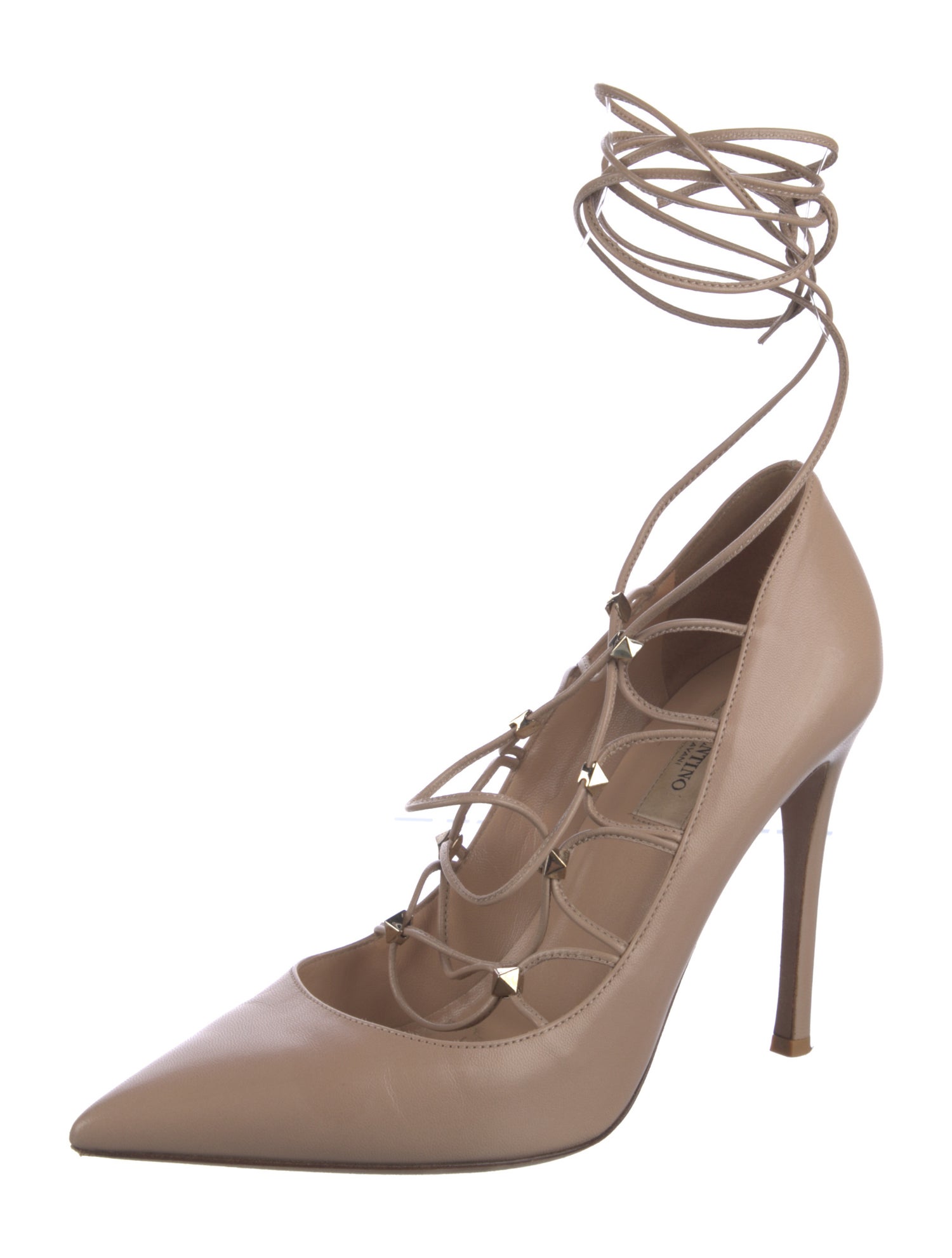Valentino Rockstud Accents Leather Pumps