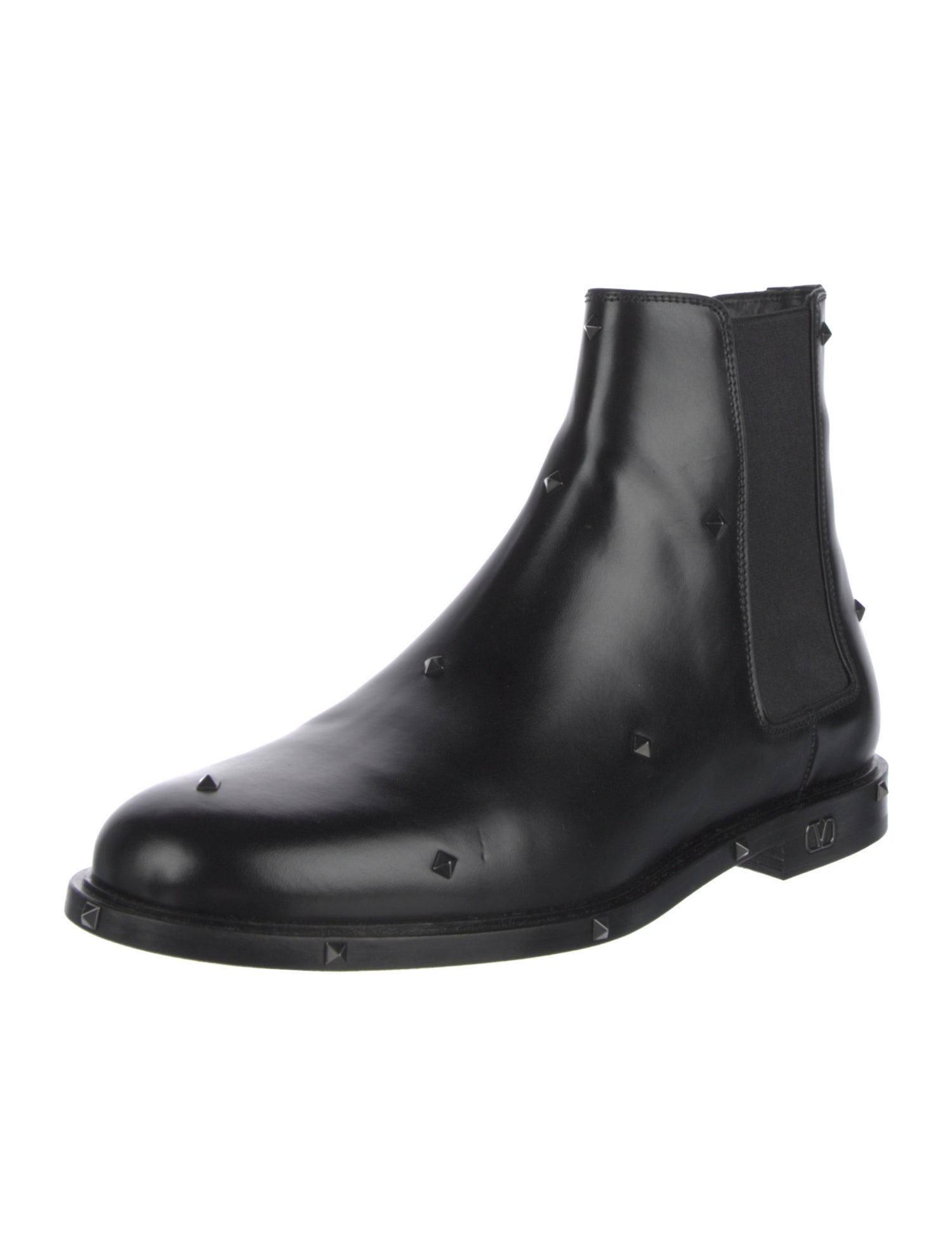 Valentino Aristopunk Rockstud Accents Chelsea Boots