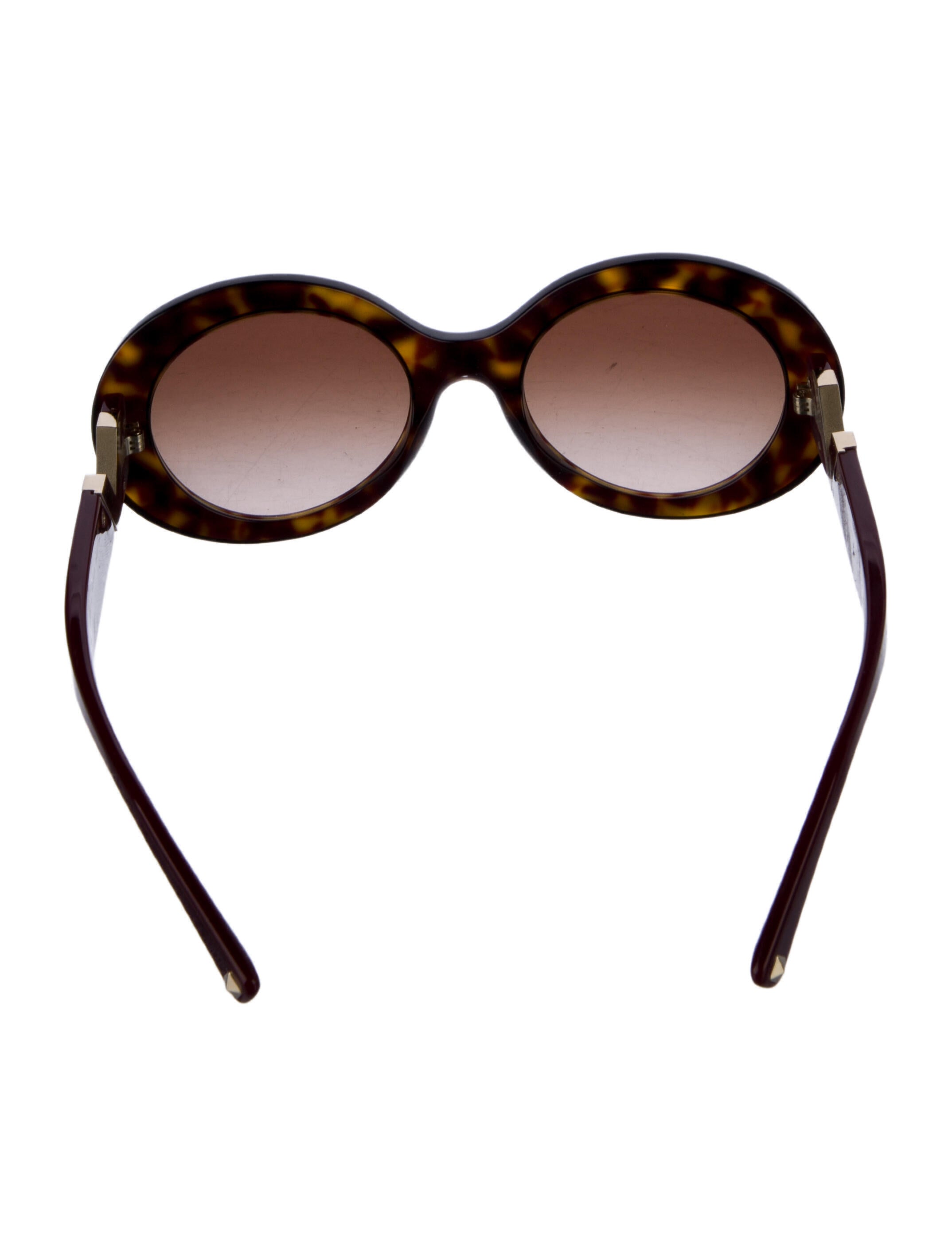 Valentino Rockstud Accents Round Sunglasses