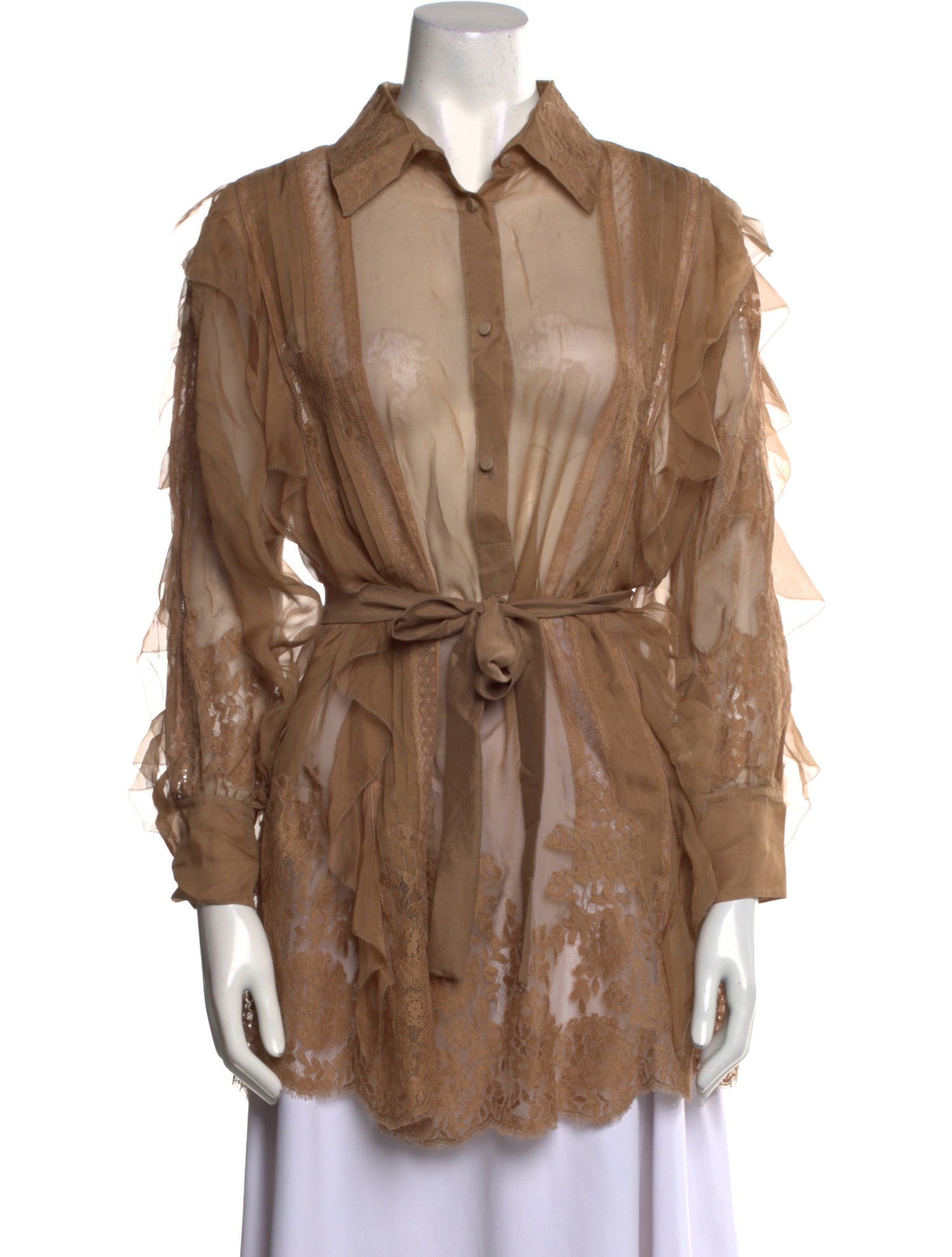 Valentino Long Sleeve Button-Up Top