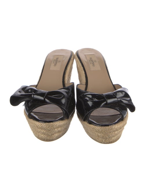 Valentino Patent Leather Bow Accents Espadrilles