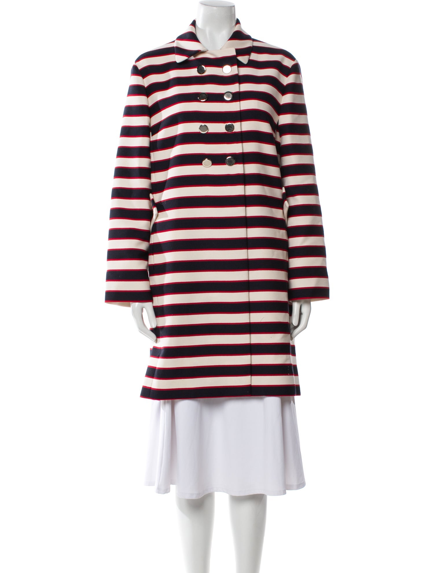 Valentino Virgin Wool Striped Coat
